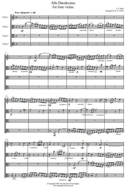 Bach, J S  - Alla Duodecima