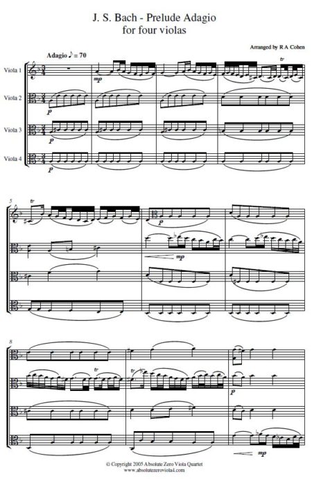 Bach, J S  - Prelude Adagio
