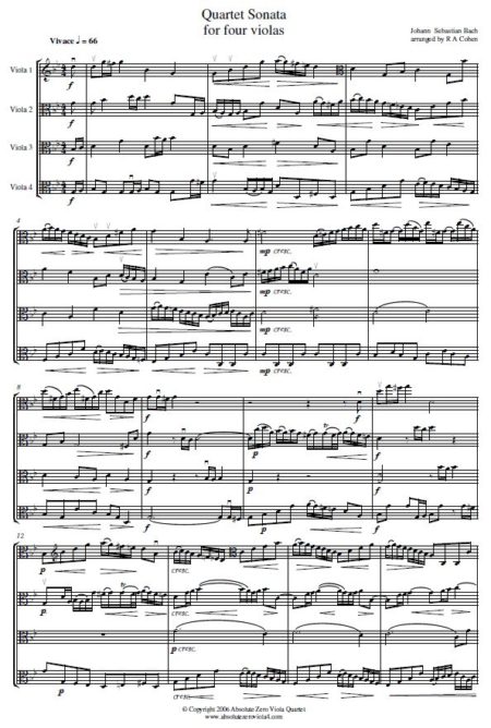 Bach, J S  - Quartet Sonata