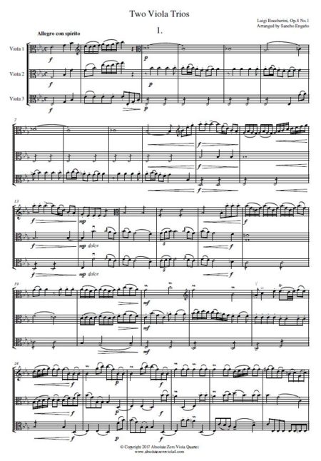 Boccherini - Two Viola Trios