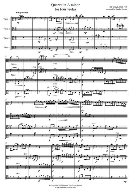Bach, C P E - Quartet in A minor