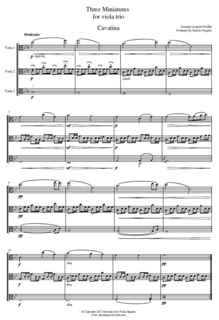 Dvorák - Three Miniatures for viola trio