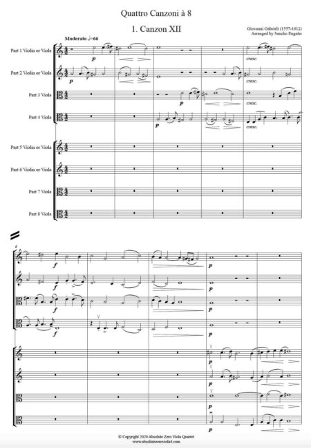 Gabrieli - Quattro Canzoni for 8 violas