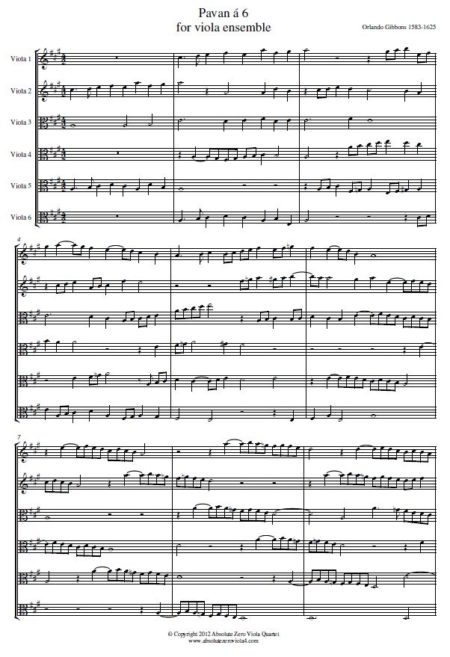Gibbons - Pavan and Galliard for six violas