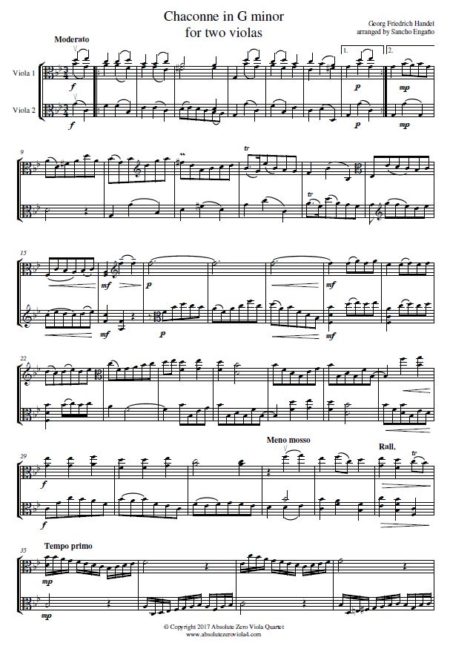 Handel - Chaconne for Two Violas