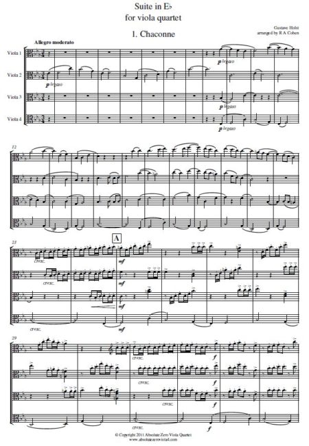 Holst - Suite for viola quartet