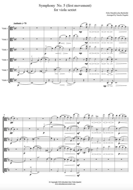 Mendelssohn - Symphony 5 for viola sextet