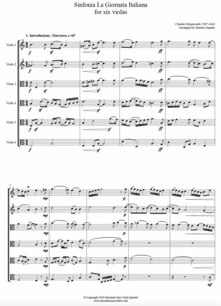 Monteverdi - La Giornata Italiana for six violas
