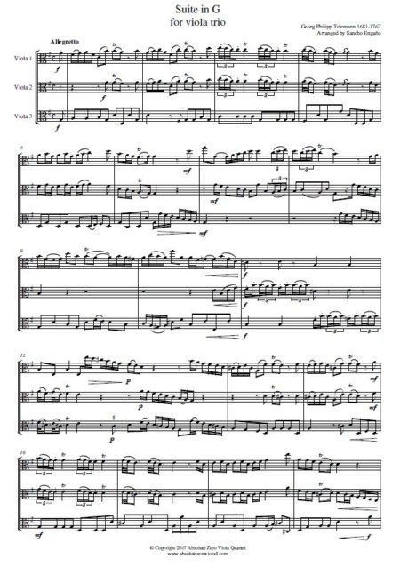 Telemann - Suite in G for viola trio