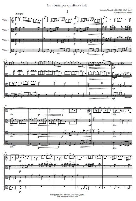 Vivaldi - Sinfonia per Quattro Viole