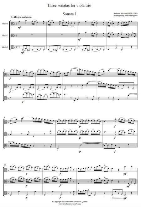 Vivaldi - Three Sonatas for viola trio