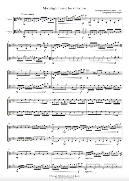 Beethoven - Moonlight Finale for viola duo