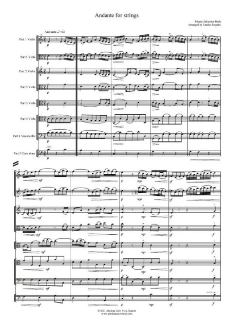 Bach, J S - Andante for Strings