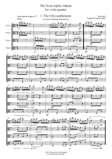 Joplin - Album for viola quartet