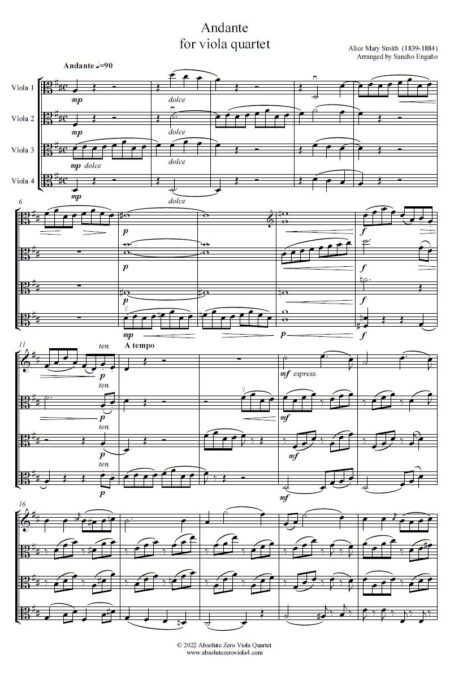 Smith - Andante for Viola Quartet