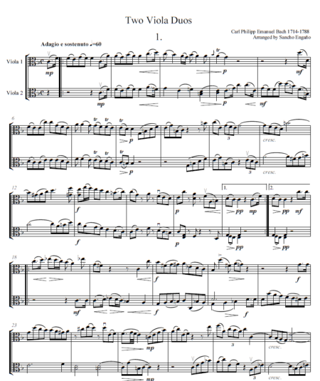 Bach, C. P. E. - Two Viola Duos