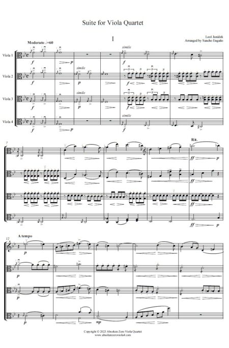 Janáček - Suite for Viola Quartet