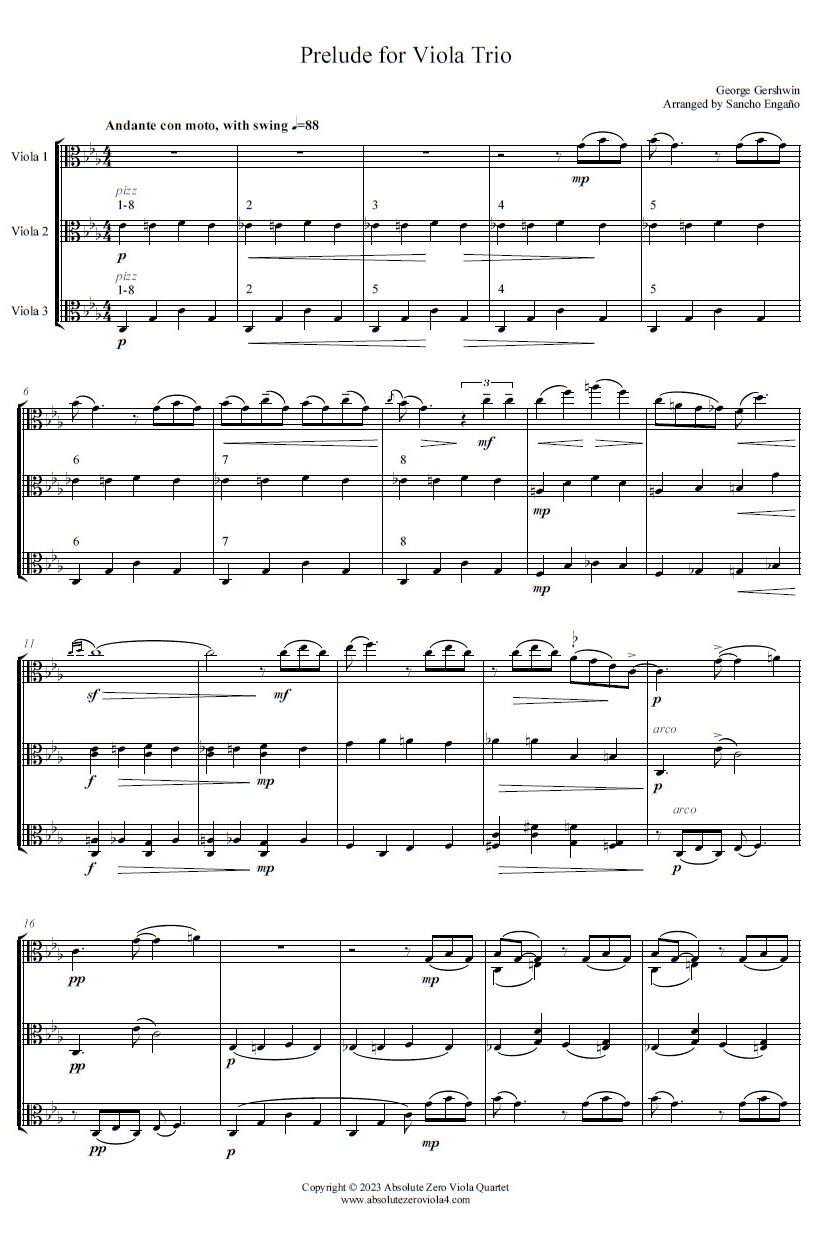 Gershwin - Prelude for Viola Trio