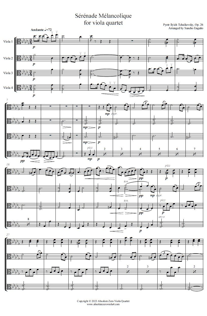 Tchaikovsky - Sérénade Mélancolique
