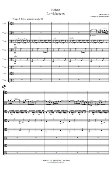Ravel - Bolero for Viola Octet