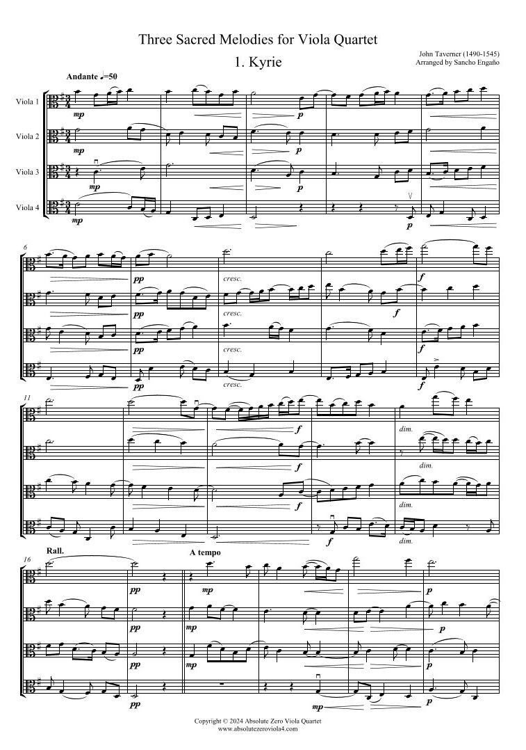 Taverner - Three Sacred Melodies