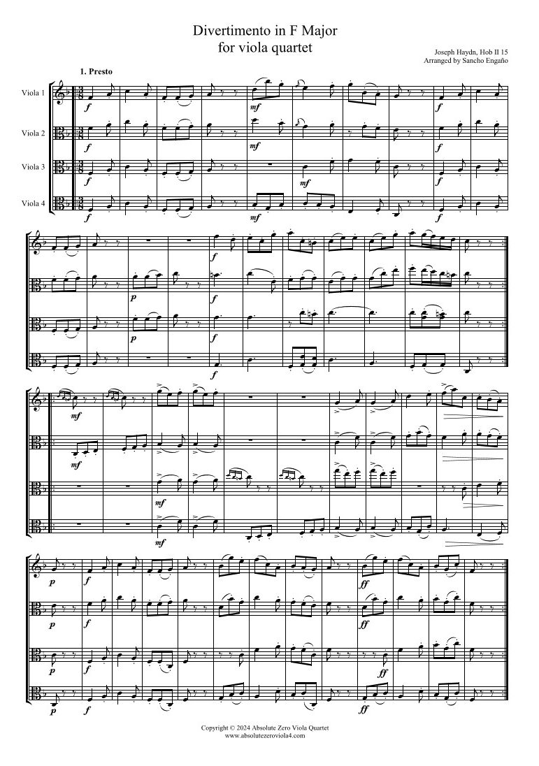 Haydn - Divertimento in F Major