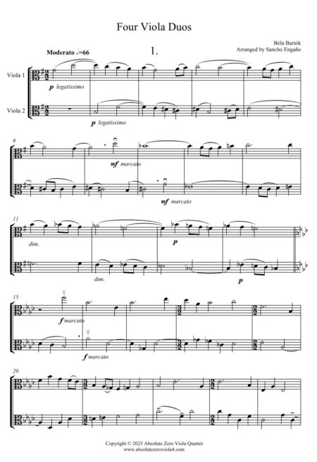 Bartók - Four Viola Duos