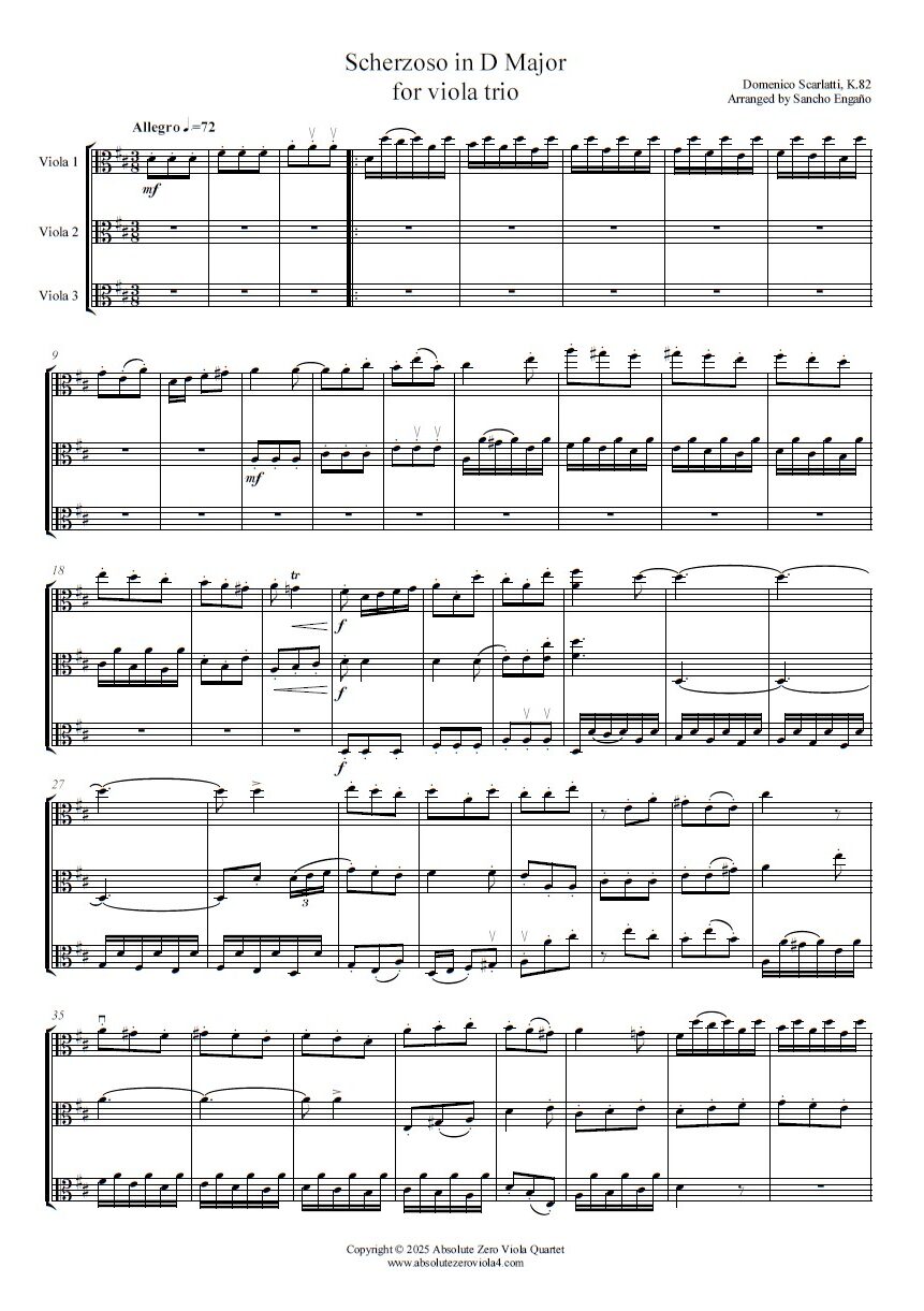 Scarlatti - Scherzoso for Viola Trio