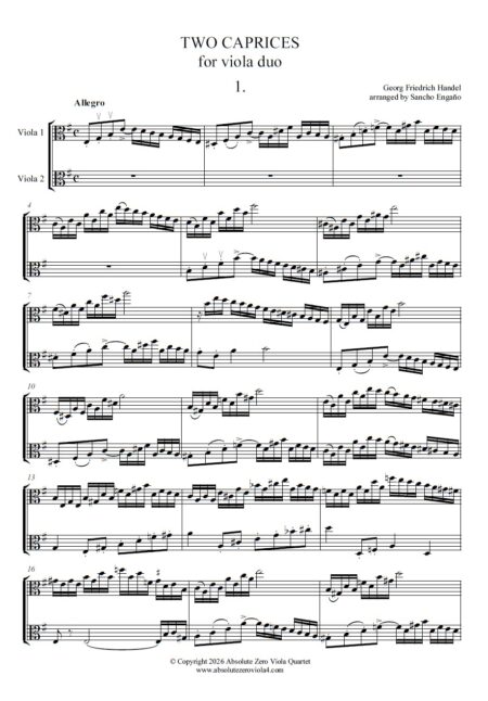Handel - Two Caprices for Viola Duo