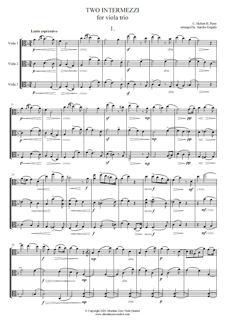 Parry - Two Intermezzi