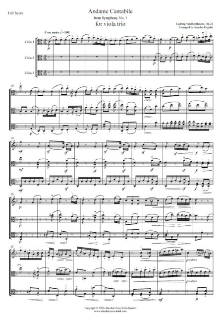 Beethoven - Andante Cantabile for viola trio