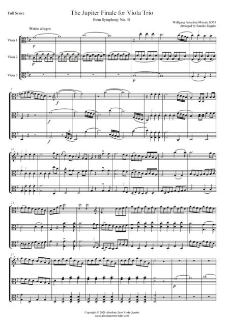 Mozart - The Jupiter Finale for viola trio