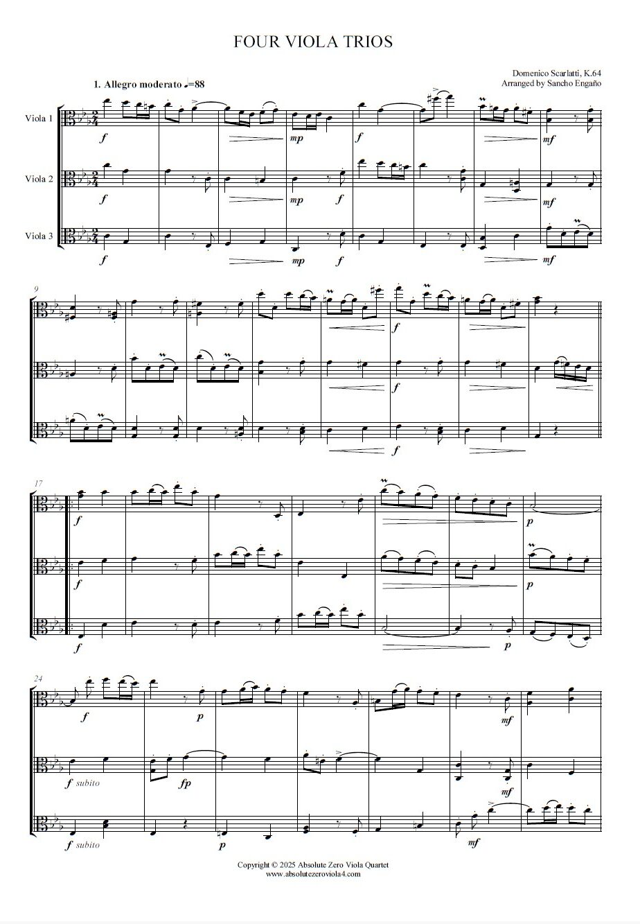 Scarlatti - Four Viola Trios