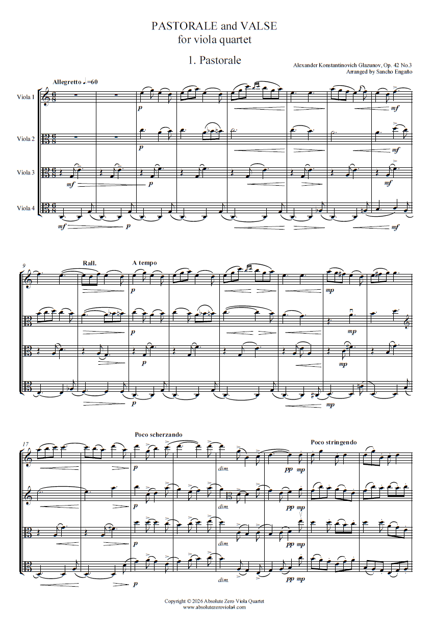 Glazunov - Pastorale and Valse